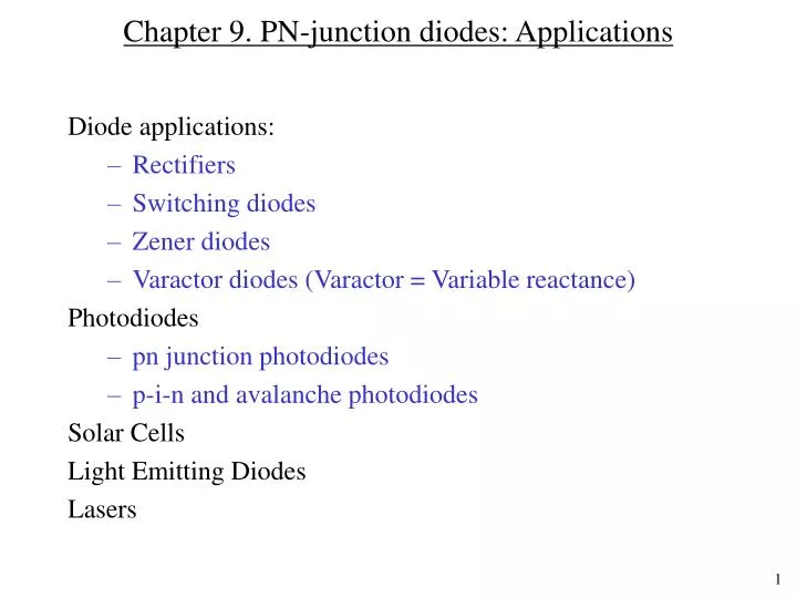 chapter 9 pn junction diodes applications