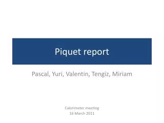 Piquet report