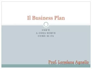 il business plan