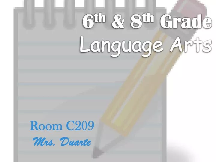 6 th 8 th grade language arts