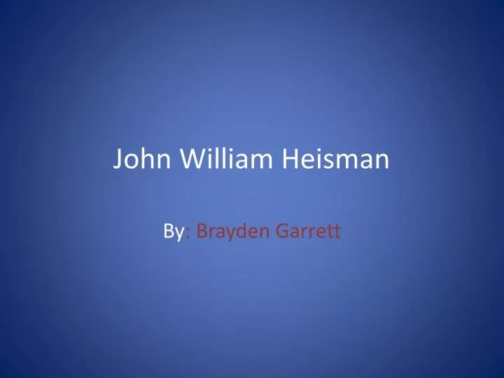 john william heisman