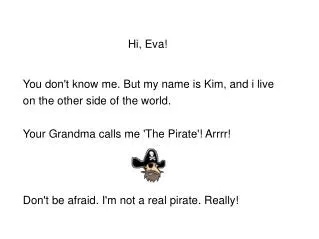 Hi, Eva!