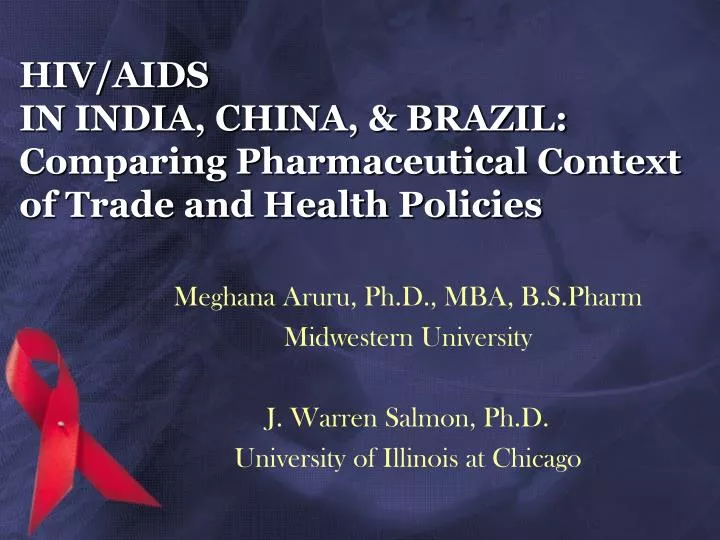 hiv aids in india china brazil comparing pharmaceutical context of trade and health policies