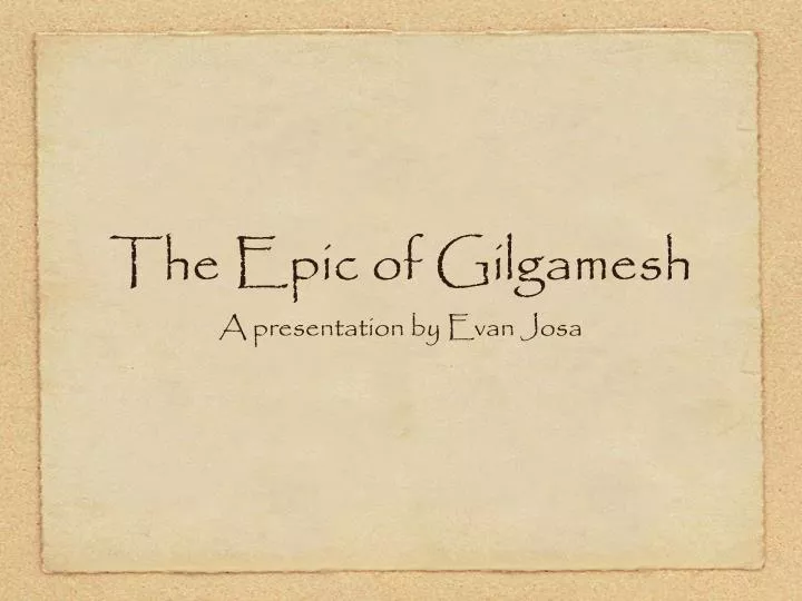 the epic of gilgamesh