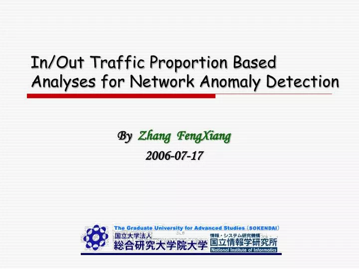 in out traffic proportion based analyses for network anomaly detection