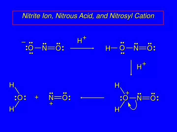 nitrite ion nitrous acid and nitrosyl cation