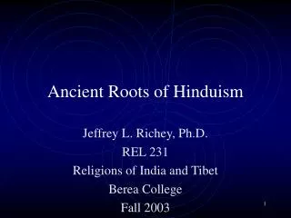 Ancient Roots of Hinduism