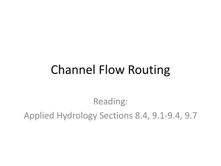 channel flow routing