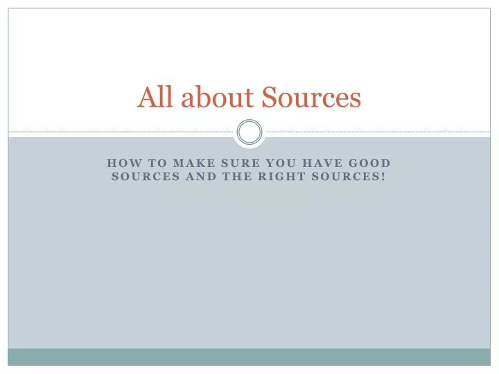 all about sources