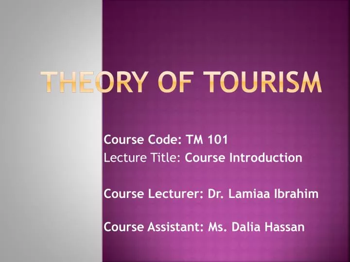 theory of tourism