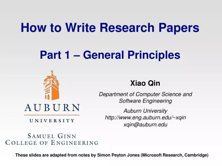 how to write research papers part 1 general principles