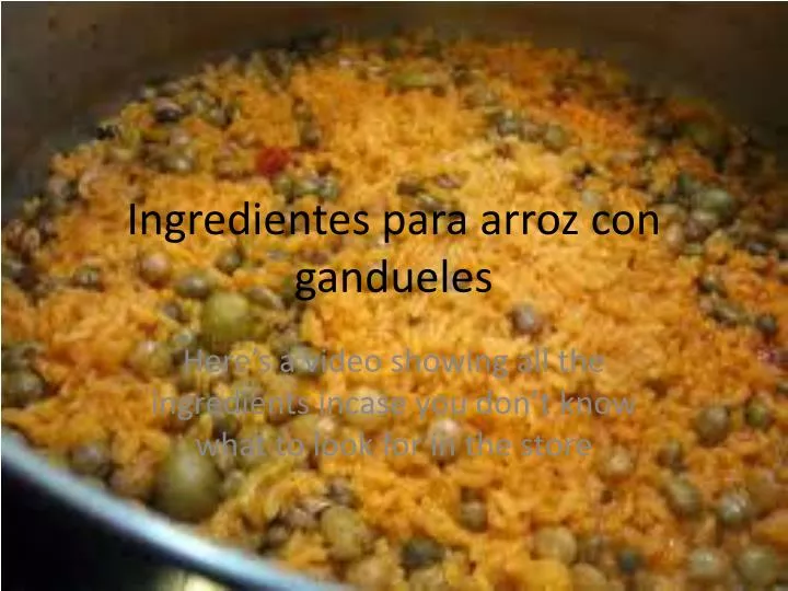 ingredientes para arroz con gandueles