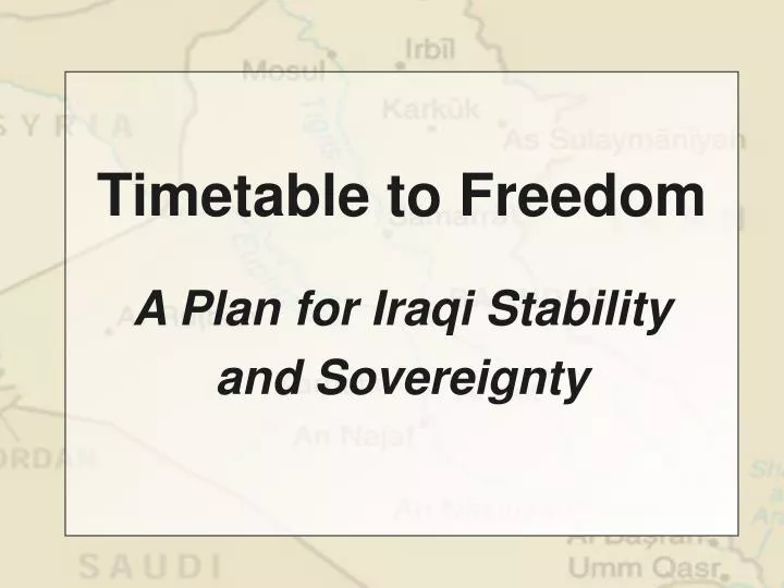 timetable to freedom