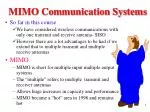 MIMO Communication Systems - slide 1