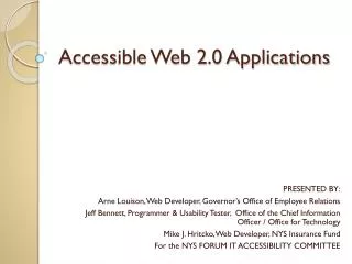 Accessible Web 2.0 Applications