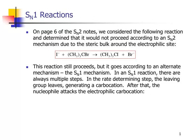 s n 1 reactions