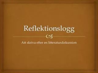 reflektionslogg