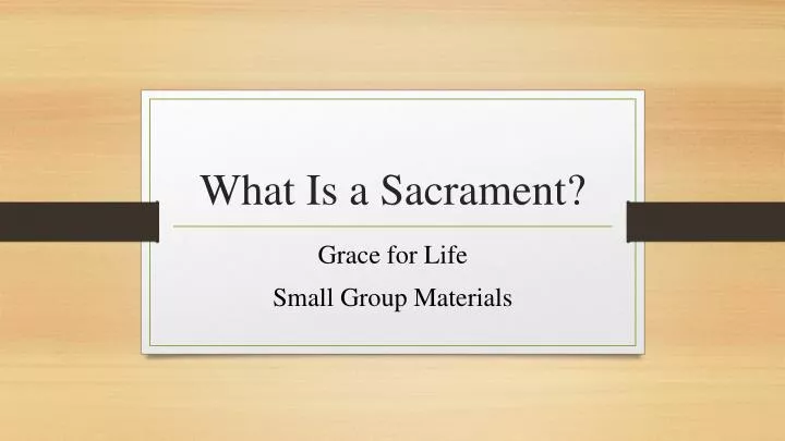 what is a sacrament