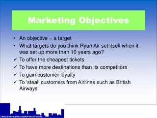 Marketing Objectives