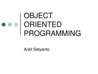 object oriented programming