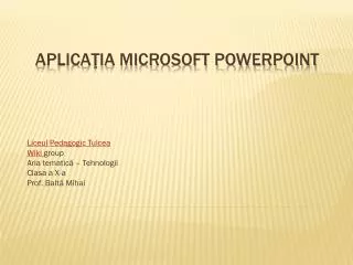 liceul pedagogic tulcea wiki group aria tematic tehnologii clasa a x a prof balt mihai