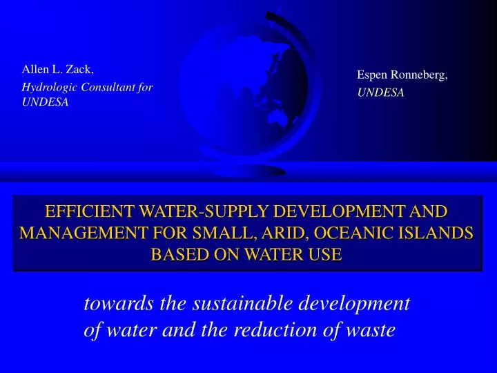 efficient water supply development and management for small arid oceanic islands based on water use