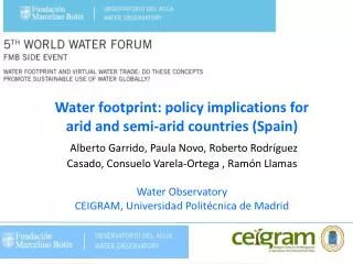 Water footprint: policy implications for arid and semi-arid countries (Spain)