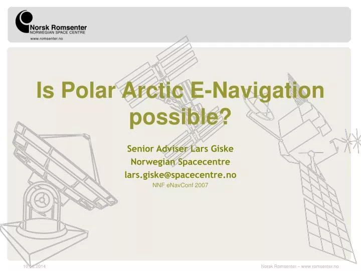 is polar arctic e navigation possible