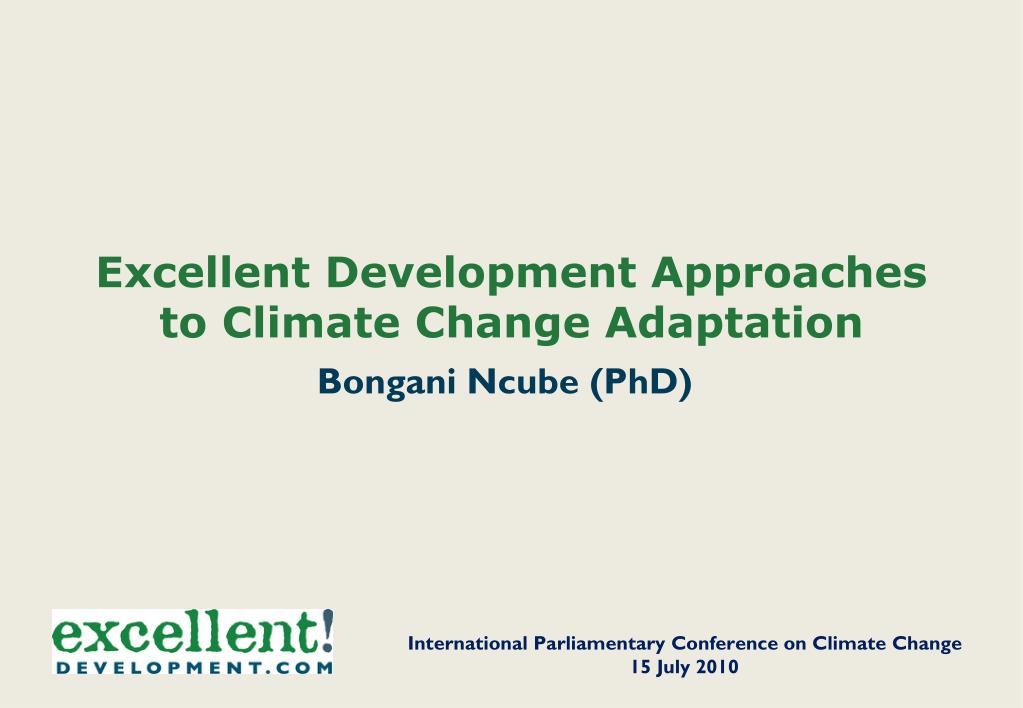 PPT - Excellent Development Approaches to Climate Change Adaptation ...