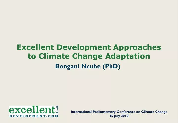 excellent development approaches to climate change adaptation