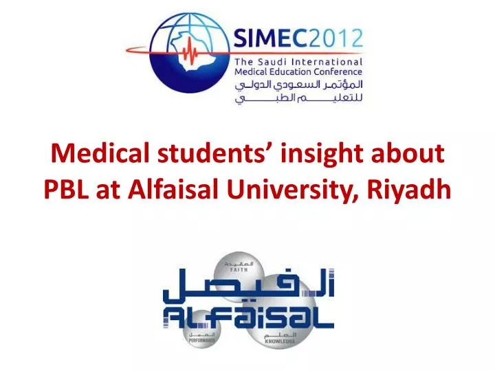 medical students insight about pbl at alfaisal university riyadh