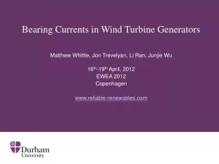 Bearing Currents in Wind Turbine Generators