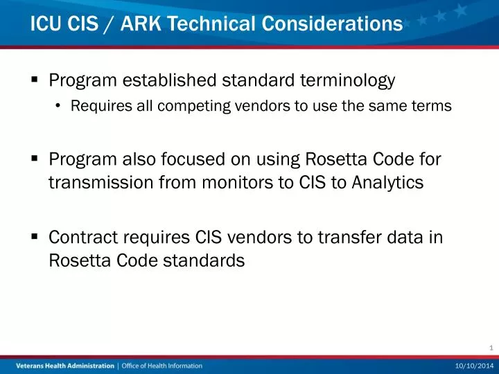 icu cis ark technical considerations