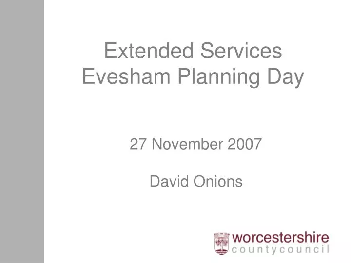 extended services evesham planning day