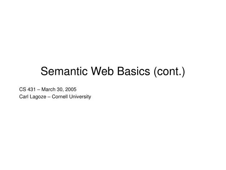 semantic web basics cont