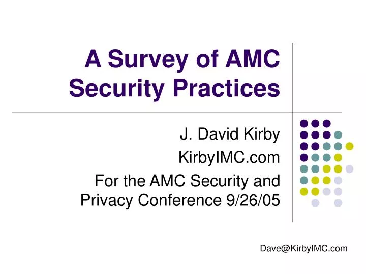 a survey of amc security practices