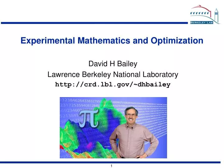 experimental mathematics and optimization