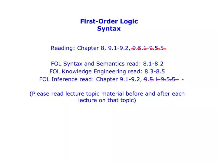 first order logic syntax