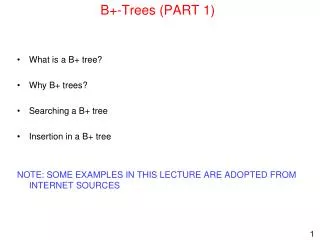 B+-Trees (PART 1)