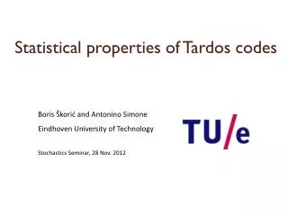 Statistical properties of Tardos codes