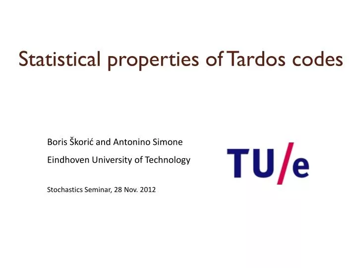 statistical properties of tardos codes