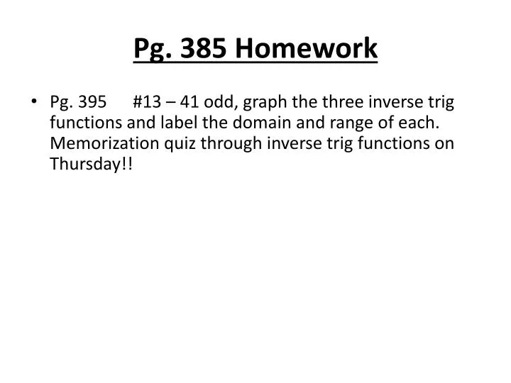 pg 385 homework
