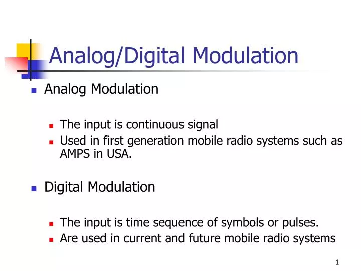 analog digital modulation