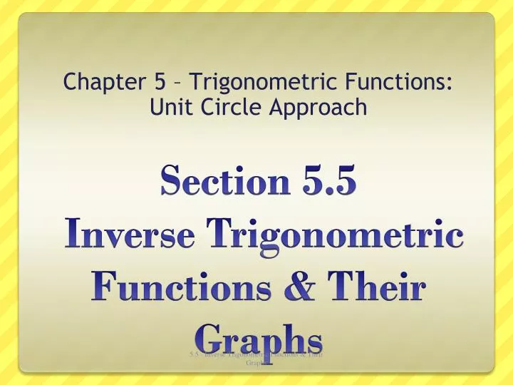 chapter 5 trigonometric functions unit circle approach