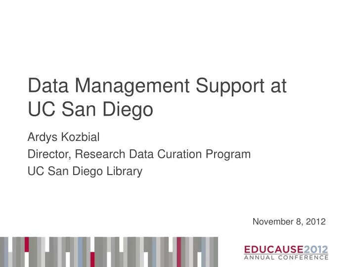 data management support at uc san diego