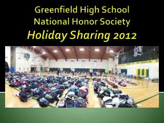 Greenfield High School National Honor Society Holiday Sharing 2012