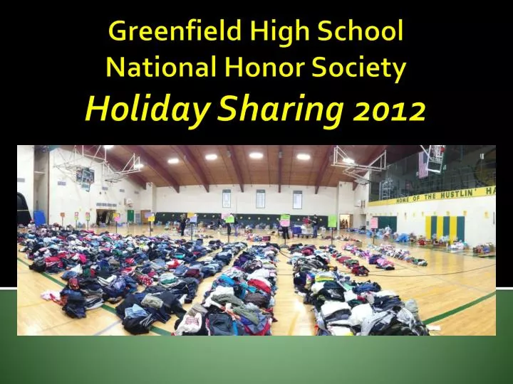 greenfield high school national honor society holiday sharing 2012