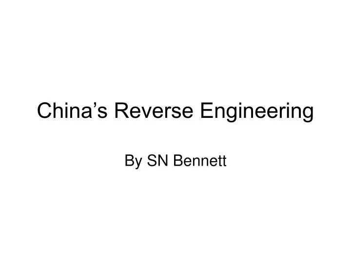 china s reverse engineering