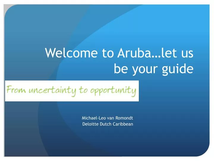 welcome to aruba let us be your guide