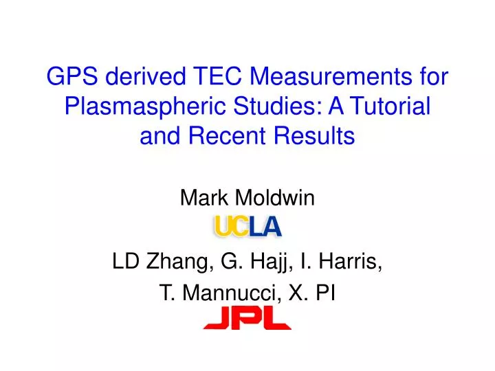 gps derived tec measurements for plasmaspheric studies a tutorial and recent results